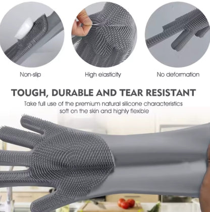 Pet Grooming Cleaning Gloves Dog Cat Bathing Shampoo Glove Scrubber Magic Dishwashing Cleanner Sponge Silicon Hair Removal Glove