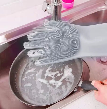 Pet Grooming Cleaning Gloves Dog Cat Bathing Shampoo Glove Scrubber Magic Dishwashing Cleanner Sponge Silicon Hair Removal Glove