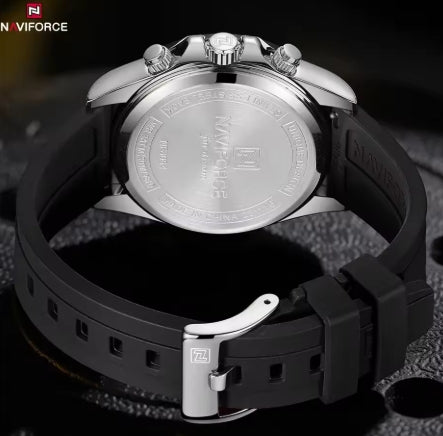 NAVIFORCE NF8054 Original Watches For Men Silicone Band Casual Sport Chronograph Luminous Wristwatch