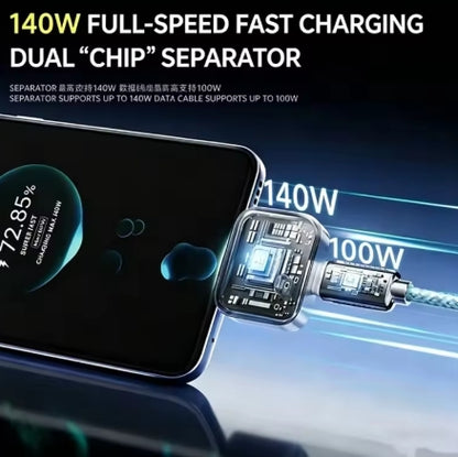 Intelligence PD 140W Full Charge Auto-Disconnect Charging Adapter Fast Charge Safety Separator Automatically for Type-C Devices