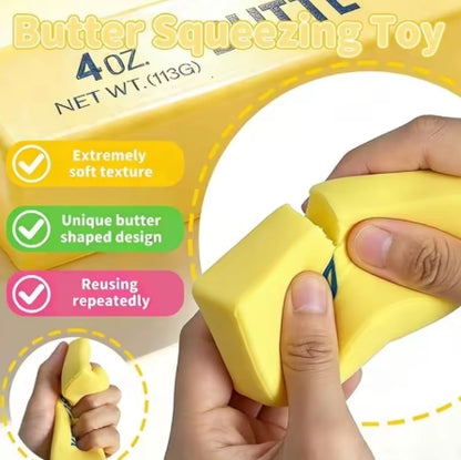 Soft Silicone Food Squishy Toy Butter Chocolate Block Slow Rebound Squeeze Toy Anxiety Relief Sensory Fidget Toy for Adults Gift