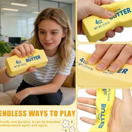 Soft Silicone Food Squishy Toy Butter Chocolate Block Slow Rebound Squeeze Toy Anxiety Relief Sensory Fidget Toy for Adults Gift
