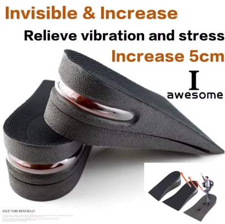 Increase 5cm New Height Increase Insole Adjustable 2-Layer Air Cushion Invisible Pads Soles Insoles Inserts For Shoes Men/Women