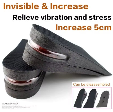 Increase 5cm New Height Increase Insole Adjustable 2-Layer Air Cushion Invisible Pads Soles Insoles Inserts For Shoes Men/Women